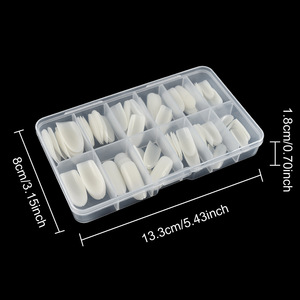 120 faux ongles blancs français à couverture complète en ABS, longs, avec colle, vente directe usine, kit de manucure à presser - Product Image 5