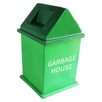 Poubelle Rectangulaire Simple Look Classy Poubelles en fibre de verre Vert Poubelle Maison FRP Poubelle de recyclage