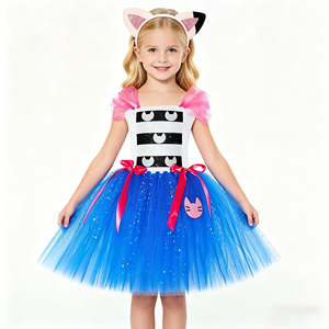 Robe de princesse en mousseline multicouche à sequins HaoLan de haute qualité pour filles, costume de cosplay <span class=keywords><strong>Gabby</strong></span> Doll pour la Journée des enfants - Product Image 6