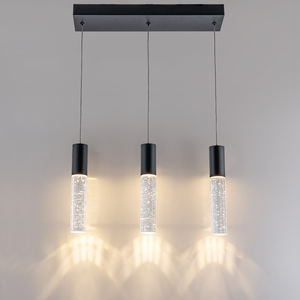 Adjustable Height Crystal Chandelier LED Pendant <b>Lighting</b> Long Dining Lights for Kitchen Island Moder Pendant Lamp with Dimmable - Product Image 2