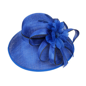 Chapeaux d'église en peluche sinamay pour femmes en gros Chapeaux derby pour fête, affaires, plage, utilisation en extérieur-Tour de tête réglable - Product Image 4