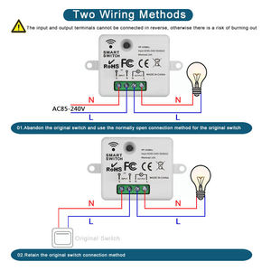 85V-240V 433MHz mini không dây nhà thông minh hệ thống 10A receiver module cho bóng đèn LED & Fan không dây điều khiển từ xa chuyển đổi ánh sáng - Product Image 5