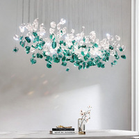 Lustre suspendu moderne en verre de cristal Luminaire linéaire pour bar de petit-déjeuner Lampe suspendue pour une utilisation en intérieur Longue pour les restaurants