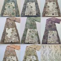Nouveau Tissu Européen et Américain de Luxe, Floral, Robuste, Broderie de Perles et de Paillettes, Haute Couture, Résistant à l'Abrasion, 100% Tissu