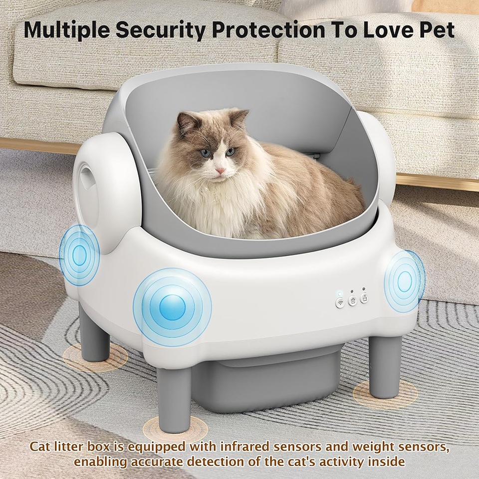View of Smart Cat Litter Box - Automatic Self-Cleaning & APP Control