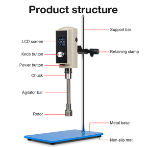 Mới đến phòng thí nghiệm LCD hiển thị kỹ thuật số khuấy nhũ hóa thiết bị tốc độ cao điều khiển thời gian thực phẩm mỹ phẩm phòng thí nghiệm sử dụng - Product Image 6