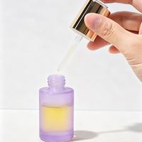 Botol Dropper Kaca Matte Pink Custom dengan Sablon untuk Minyak Esensial & Krim Perawatan Kulit Tutup Dropper Emas 30ml