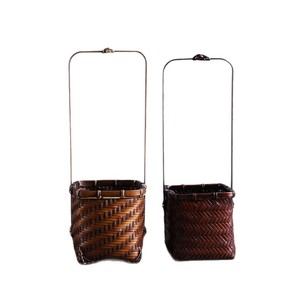 Bamboo Woven Flower Basket Premium Square Step By Step Natural Handmade Home Decoration - Product Image 5