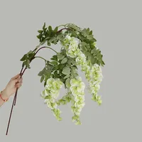 Bunga Wisteria Ungu Buatan Grosir, Untaian Panjang, Dekorasi Bunga untuk Pernikahan, Gapura, Taman, Luar Ruangan, Banyak