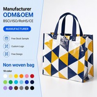 Sac de courses non tissé robuste 100 g/m² avec poignée renforcée en PP laminé, logo personnalisé, réutilisable, écologique, pour épicerie