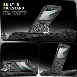 Support magnétique rotatif à <span class=keywords><strong>360</strong></span>° pour coques de téléphone <span class=keywords><strong>Samsung</strong></span> Z Flip 7 FE/7 6 Fold en TPU+PC antichoc avec protection d'appareil photo - Product Image 2