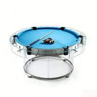 Moderner Luxus-Billardtisch, anpassbar, langlebig, 8-Ball, mit gehärtetem Glasrahmen, professioneller Schieferoberfläche, 180x80cm, für Gewerbe und Zuhause
