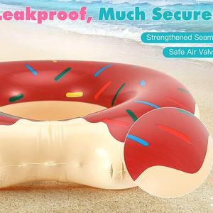 Venta caliente <span class=keywords><strong>grande</strong></span> engrosado PVC Rosa marrón adulto agua <span class=keywords><strong>flotador</strong></span> portátil ecológico plegable inflable <span class=keywords><strong>Donut</strong></span> para juegos de agua - Product Image 5
