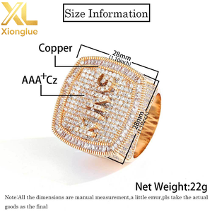 Custom DIY <b>Letters</b> Hip-hop Ring Fashion Personality <b>brass</b> Inlaid Zircon Ring - Product Image 4