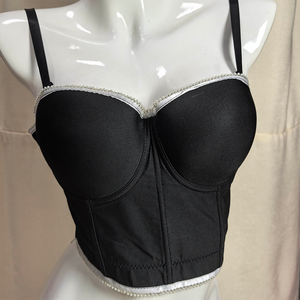 <span class=keywords><strong>Haut</strong></span> à fines bretelles ajusté avec anneau en acier et ceinture, en tissu mélangé, style corset <span class=keywords><strong>bustier</strong></span> pour femme - Product Image 4