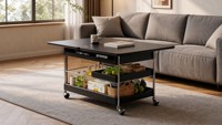 Table basse mobile pliable en bois de style minimaliste moderne et ensemble de meubles de salon pour petits appartements