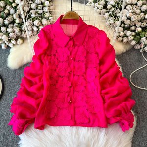 宫廷风格浮雕画重工业拼布设计女式衬衫 - Product Image 2