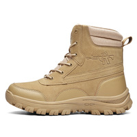 Chaussures de randonnée respirantes pour hommes, grande taille, bottes tactiques de trekking, fermeture à lacets, style désert, dessus en daim, semelle extérieure en caoutchouc