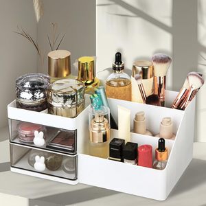 Multi Function Home Cosmetic Beauty Make up Organizer Desk Organiser House Hold Products Plastic Desktop <b>Storage</b> <b>Box</b> - Product Image 2
