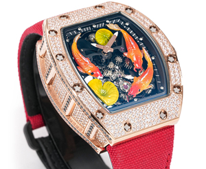 Reloj Mecánico de Diseño de Lujo con Caja de Acero Inoxidable y Diamantes Clásicos, Esfera Hueca y Correa de Goma para Hombre - Tiempo Preciso - Product Image 2