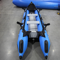 Bateau de Kayak Gonflable de 370cm pour Aventure Diver Hobby Pêche Léger Conception Stable et Pliante en PVC et Hypalon