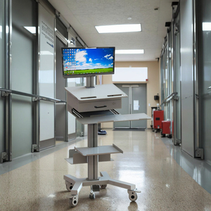 Carrelli per Laptop di alta qualità moderni strumenti medici odontoiatrici regolabili postazione Mobile in metallo alto carrello ospedaliero - Product Image 6