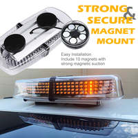 SHINEMIEN Nouvelle barre lumineuse de signalisation d'urgence ultra-lumineuse ambre et blanche 240 LED 72W avec boîtier ABS durable et base magnétique