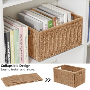 Seagrass <b>Storage</b> <b>Basket</b> Square Clothing Organizer Foldable Toy Stationery <b>Storage</b> Box - Product Image 4