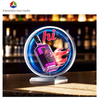 Ventilateur LED avec affichage holographique 3D, boîte lumineuse publicitaire double face, montage mural, OEM pour une utilisation en intérieur/extérieur dans les magasins, promotions