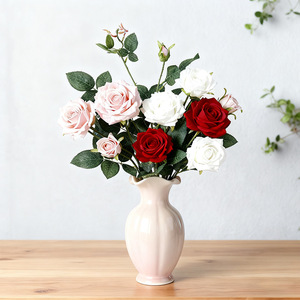 Bouquet de roses artificielles Dream Castle, fleurs en soie, longueur 64 cm, pour décoration de maison et de mariage - Product Image 2