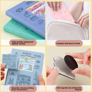 Étudiant de l'école <span class=keywords><strong>pas</strong></span> <span class=keywords><strong>cher</strong></span> personnalisé créatif timbre livre de grande valeur en cuir vierge cahier imprimé Style réfrigérateur aimant planificateur - Product Image 4