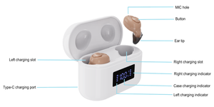 เครื่องช่วยฟังดิจิตอลไร้สาย JINGHAO <span class=keywords><strong>JH</strong></span> - 4 ช่องสัญญาณ ลดเสียงรบกวน แบตเตอรี่ลิเธียมแบบชาร์จได้ ดีไซน์แบบซ่อนในรูหู สำหรับการได้ยิน - Product Image 2