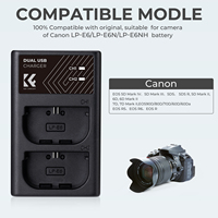 Pengisi Daya Baterai Kamera K&F Concept Dual Slot Quick Charger LP-E6/LP-E6N/LP-E6NH untuk Canon EOS R5, EOS R6, EOS R, EOS 5D Mark IV