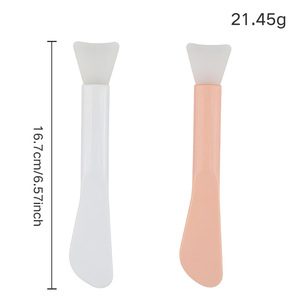 Brocha de silicona de doble punta para mascarillas faciales, aplicador suave tipo abanico para mascarillas de barro y arcilla, herramienta de brocha para mascarillas de belleza DIY para uso en casa o salón. - Product Image 3