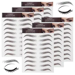 4D Hair Like Eyebrow Tattoos Stickers Eye Makeup Brown Waterproof Temporary Brow Colors Transfers Sticker