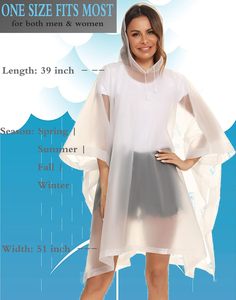 Ponchos de pluie personnalisables, imperméables et durables, style cape, avec logo personnalisé, motif imprimé jetable pour le travail et les voyages - Product Image 5