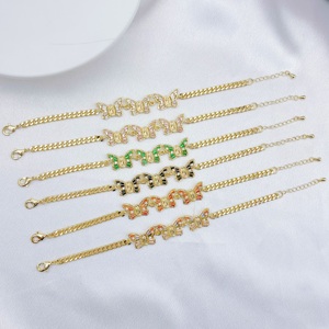 JML all'ingrosso 14k oro laminato vergine maria braccialetto farfalla zircone alla moda in ottone Pulsera De Cadena De Mariposa De La Joys - Product Image 2