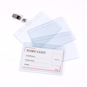 Foska <span class=keywords><strong>Porta</strong></span> <span class=keywords><strong>Badge</strong></span> in PVC Morbido Impermeabile Trasparente, <span class=keywords><strong>Porta</strong></span> Tessera Identificativa in Plastica <span class=keywords><strong>con</strong></span> <span class=keywords><strong>Clip</strong></span> - Product Image 1