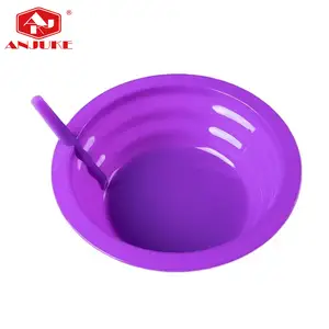 ANJUKE Food Grade BPA Free Durable Plastic Round Shape Built-in Straw Dinner Cereal Bowl For Kids