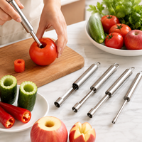 Roestvrij staal 5-delige fruit- en groentepers Multifunctioneel handmatig voor keuken, restaurant, groothandel