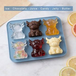 Food Grade Silicone 2026 New Product 3D Highland Cow Mini Silicone Ice <b>Cube</b> Tray Mold - Product Image 2