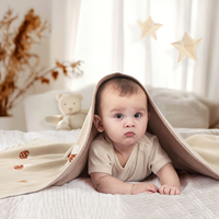 Couverture en forme de champignon pour bébé Pinuotu pour garçons et filles, 100% coton tricoté, couverture d'emmaillotage, couverture de lit pour berceau et poussette (40x31 pouces)