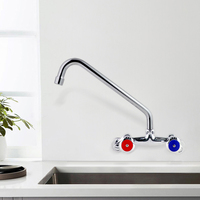 Robinet de cuisine moderne à double poignée de commutation Bec mural flexible Vanne en céramique Noyau en laiton Matériau Sense Robinet pour bassin