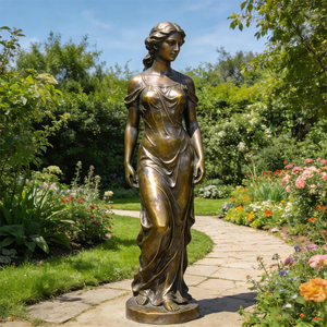 Estatua de Mujer Desnuda de Bronce y Latón de Tamaño Real, Figura de Bailarina Gimnasta, Escultura para Decoración de Jardín Exterior - Product Image 5