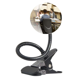 Miroir rond HD en verre véritable avec support à clipser pour bureau, armoire de sécurité, poste de travail, moniteur à angle large 360° pour une vue étendue - Product Image 1