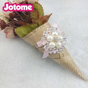 Fancy <strong>Pearl</strong> Crystal Rhinestone Button <strong>Flat</strong> <strong>Back</strong> <strong>Embellishments</strong> for Wedding Invitations - Product Image 6