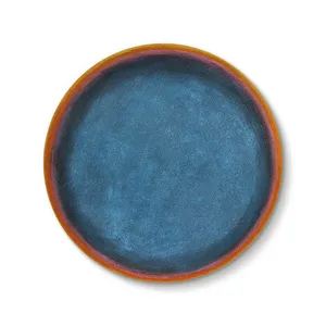 Lukisan batu pasir biru bentuk bulat pada kanvas karya seni abstrak untuk dekorasi proyek Villa dekorasi rumah seni dinding