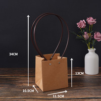 Evergreenwrap Wholesale Waterproof Kraft Paper Tote Bags Small Rectangular Flower Bouquet Gift Paper Bags