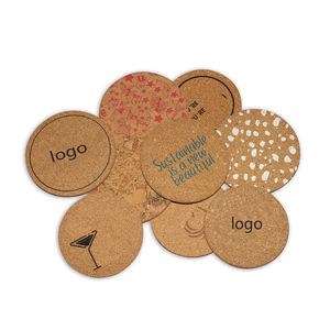 Round Cork Coasters with Custom Logo Size Cup Holder Eco-Friendly Promotions