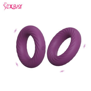 Sexbay, el anillo de silicona líquida más popular para el pene, vibración eléctrica con bloqueo remoto, el anillo púrpura para niños, duradero para juguetes sexuales - Product Image 2